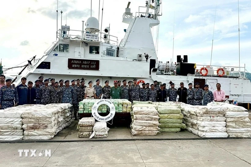 A haul of drugs confiscated in Indian waters (Photo: ANI)