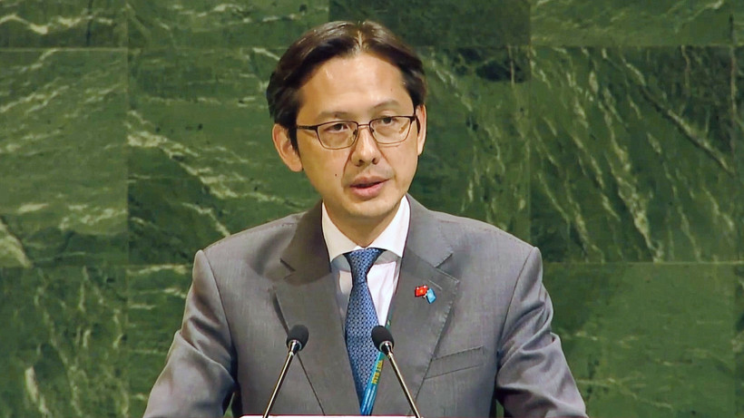 Ambassador Do Hung Viet, head of the Vietnamese Permanent Mission to the United Nations, speaks at the event (Photo: VNA)