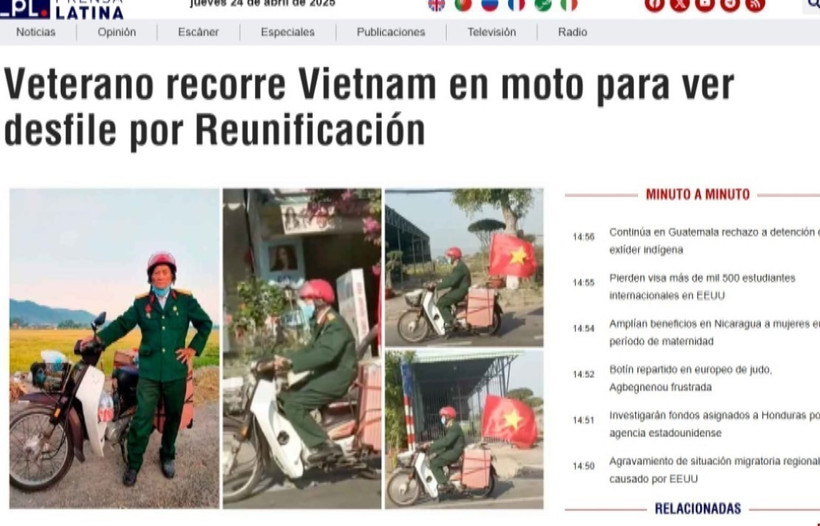 Prensa Latina article reports on Tran Van Thanh's journey. (Photo: VNA)