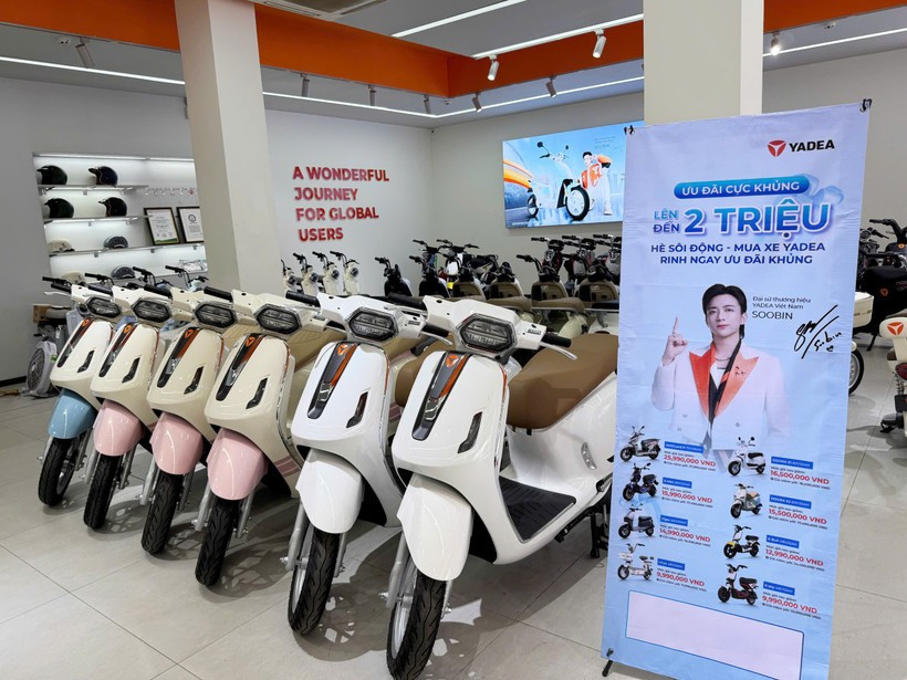 Domestic manufacturers like VinFast, Yadea, Selex, Dat Bike, and Pega now have a combined production capacity of 1.8 million units per year. (Photo: VNA)