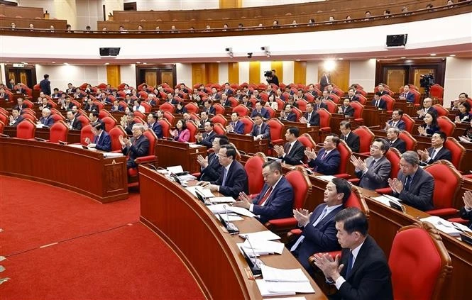 Participants in the plenary sitting of the 13th-tenure Party Central Committee's meeting on January 23 (Photo: VNA)