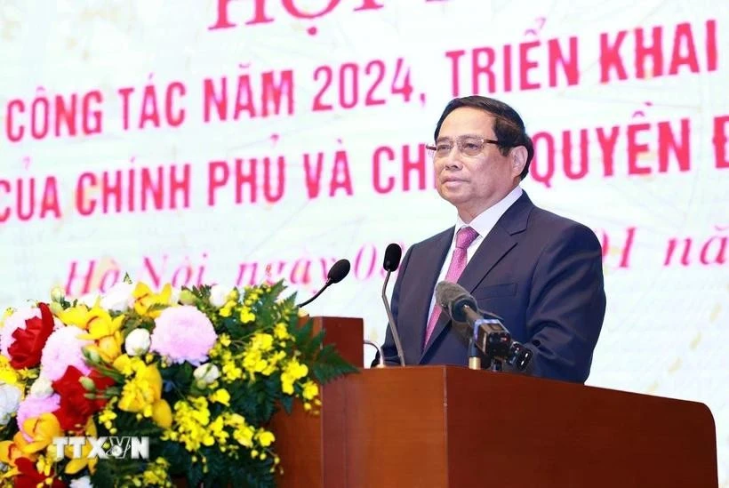 Prime Minister Pham Minh Chinh addresses the conference. (Photo: VNA)