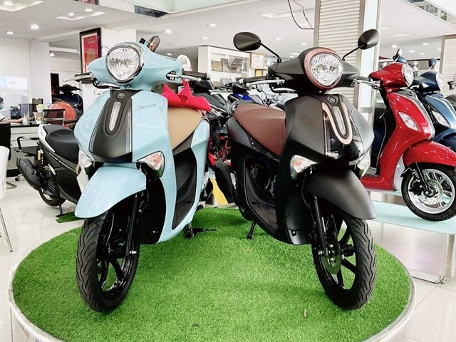 A showroom displays Yamaha models for sales in Hanoi. (Photo: xemayhonda.org)
