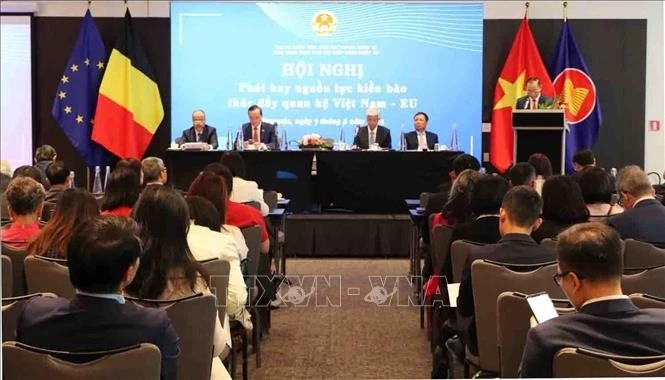 At the conference held in Brussels, Belgium, on June 7. (Photo: VNA)