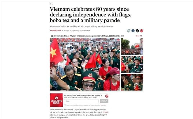 A screenshot of the article published by The Independent (Photo: VNA)