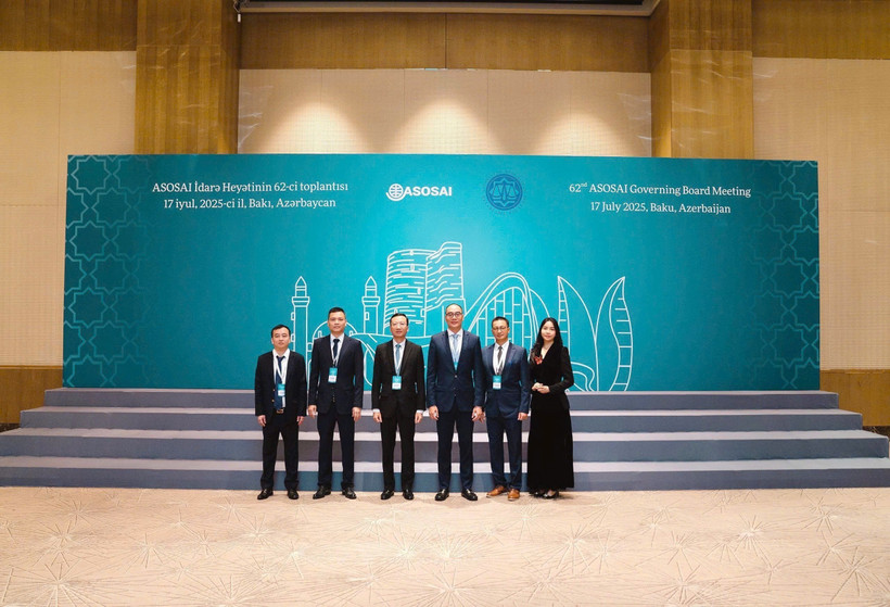 The State Audit Office of Vietnam (SAV) delegation to the 62nd meeting of the Governing Board of the Asian Organisation of Supreme Audit Institutions (ASOSAI). (Photo published by VNA)