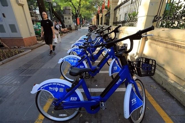 The public bicycle service has been piloted in Hanoi since August 2023 (Photo: VNA)