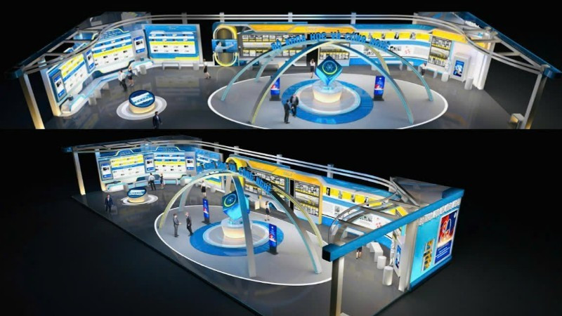 Perspective view of the exhibition area on achievements in science, technology, innovation, and digital transformation hosted by the Ministry of Science and Technology. (Photo: nhandan.vn)
