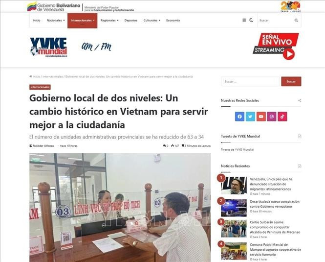 RadioMundial highlights Vietnam's shift to a two-tier local government system. (Photo: VNA)