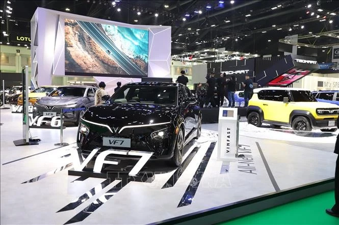 VinFast showcases its complete range of electric vehicles at the BIMS 2024 exhibition. (Photo: VNA)