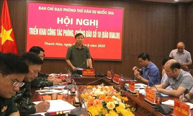 Deputy PM Tran Hong Ha speaks at the teleconference (Photo: VNA)