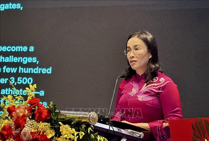 Vice Chairwoman of the municipal People’s Committee Nguyen Thi Anh Thi speaks at a press conference on September 23. (Photo: VNA)