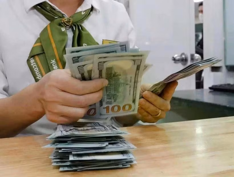 The daily reference exchange rate for the US dollar ís set at 24,893 VND/USD on April 17. (Photo: VNA)