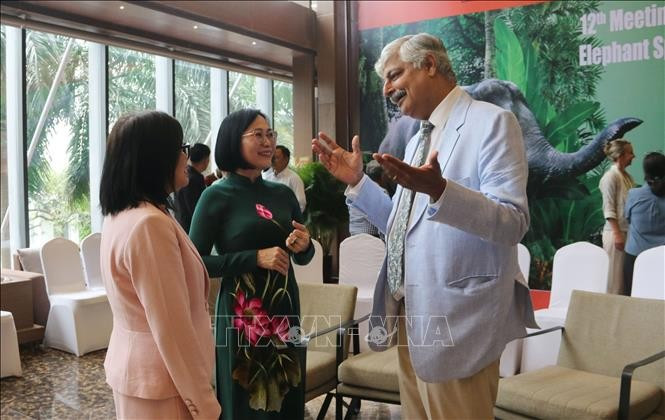 At the 12th meeting of the International Union for Conservation of Nature (IUCN) Species Survival Commission (SSC) Asian Elephant Specialist Group (AsESG) in Dong Nai. (Photo: VNA)