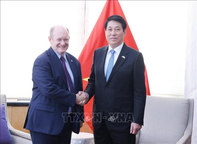 State President Luong Cuong meets with US Senator Chris Coons. (Photo: VNA)