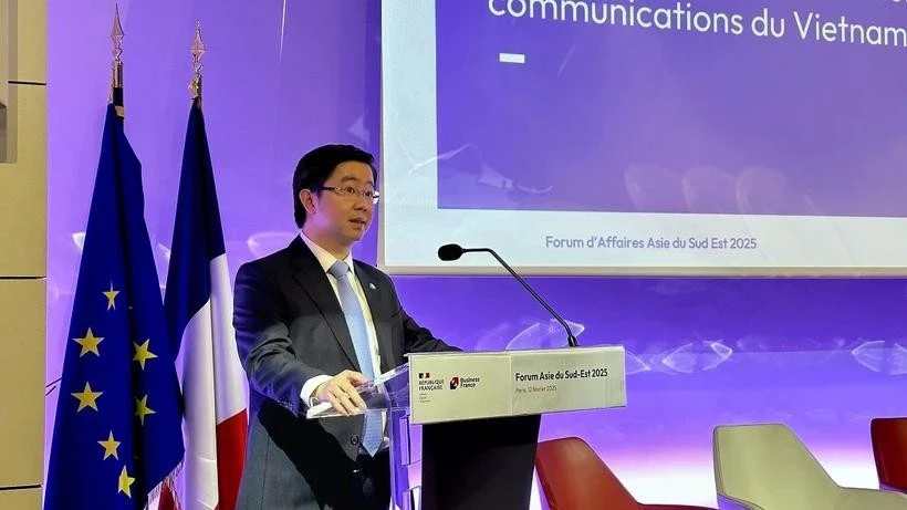 Deputy Minister of Information and Communications Bui Hoang Phuong speaks at the forum. (Photo: VNA)