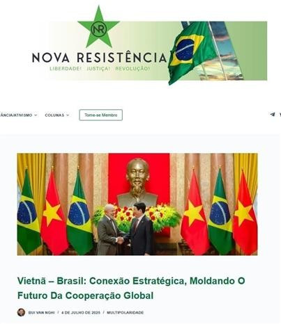 A screenshot of the article published by Nova Resistencia. (Photo: VNA)
