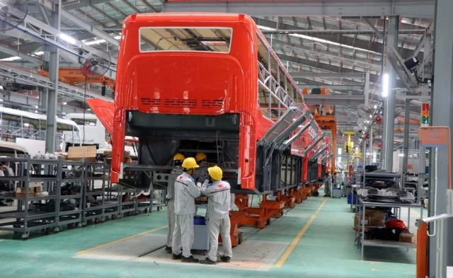 Coaches are manufactured at a plant of Kim Long Motor Hue JSC in the central province of Thua Thien-Hue. (Photo: VNA)