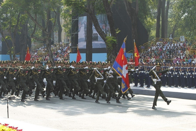 The Cambodian troops at the April 30 grand parade in Ho Chi Minh City (Photo: VNA)