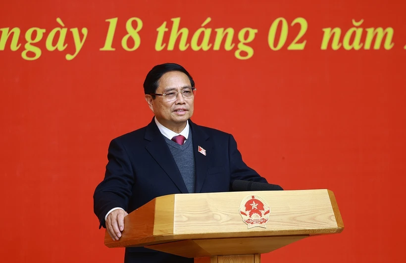 Prime Minister Pham Minh Chinh speaks at the conference (Photo: VNA)