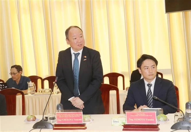 Furusawa Yasuyuki, General Director of AEON Vietnam Company Limited, speaks at a meeting with Can Tho city's leaders. (Photo: VNA)