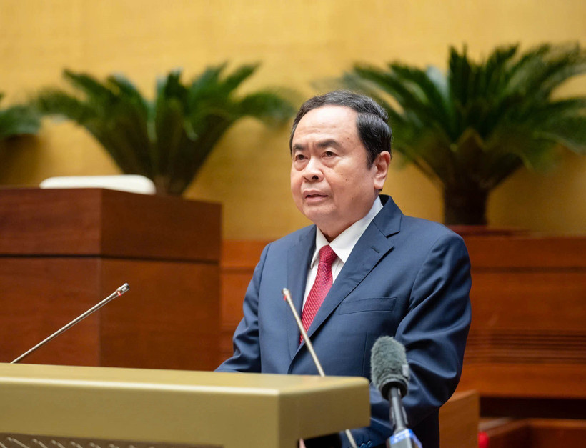 NA Chairman Tran Thanh Man speaks at the meeting (Photo: VNA)