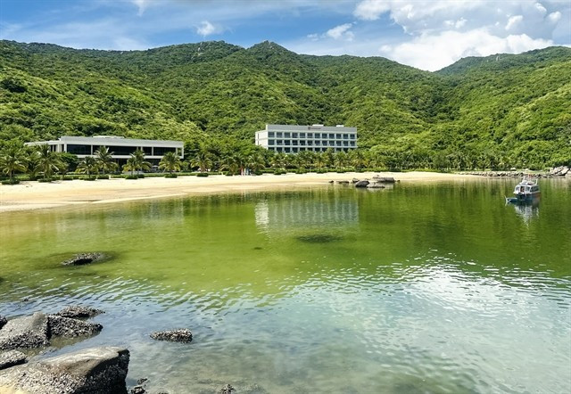 Vias Resort Van Phong Peninsula, Vietnam’s first private island retreat, nestled against the lush green hills of Khanh Hoa province. (Photo: VNA)