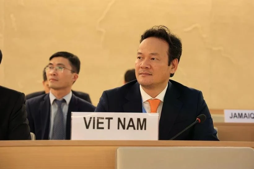 Ambassador Mai Phan Dung, Head of the Vietnamese Delegation in Geneva at the 58th regular session of the United Nations Human Rights Council. (Photo: VNA)