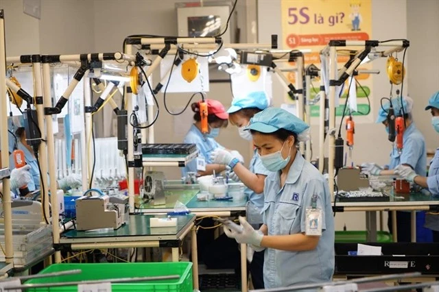 Electronics production at Rhythm Precision Vietnam in the Noi Bai Industrial Zone (Photo: hanoitimes.vn)