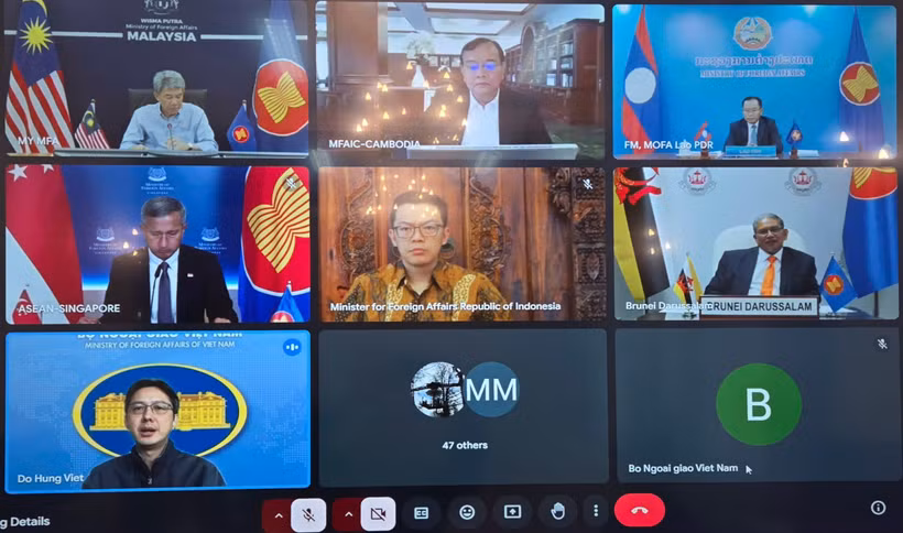 The virtual meeting was convened by Malaysia as ASEAN Chair in 2025. (Photo: Ministry of Foreign Affairs)