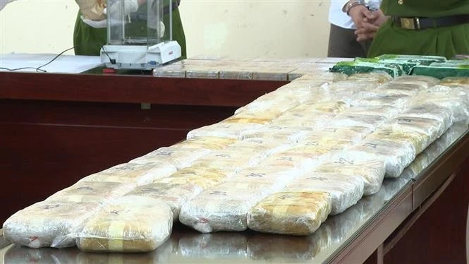 A large quantity of narcotics seized as part of the case. (Photo: VNA)