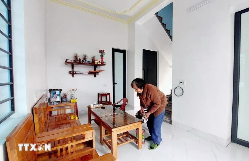 The new house of Vu Thi Nu in Hiep Hoa commune, Quang Yen township in the northern province of Quang Ninh (Photo: VNA)