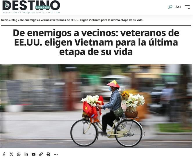 The article on Destino a Panama about American veterans who chose Vietnam as a place to retire. (Photo: VNA)