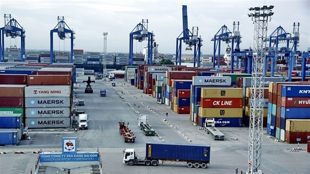 Containers at Saigon Newport Corporation in HCM City. (Photo: VNA)