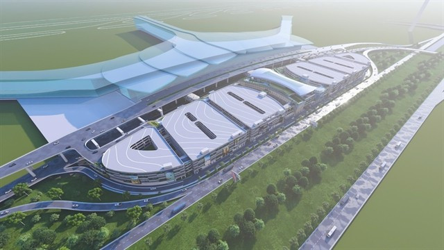 A perspective view of the Long Thanh International Airport parking facility project in Dong Nai Province. (Photo courtesy of Coteccons)