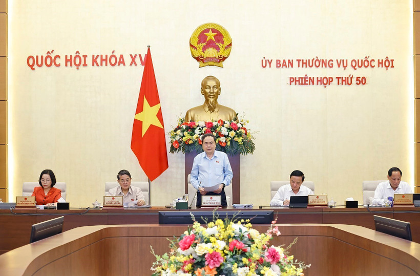 NA Chairman Tran Thanh Man speaks at the opening of the NA Standing Committee's 50th session (Photo: VNA)