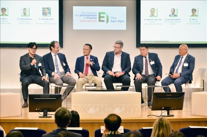 At a B2B business networking session within the forum. (Photo: VNA)