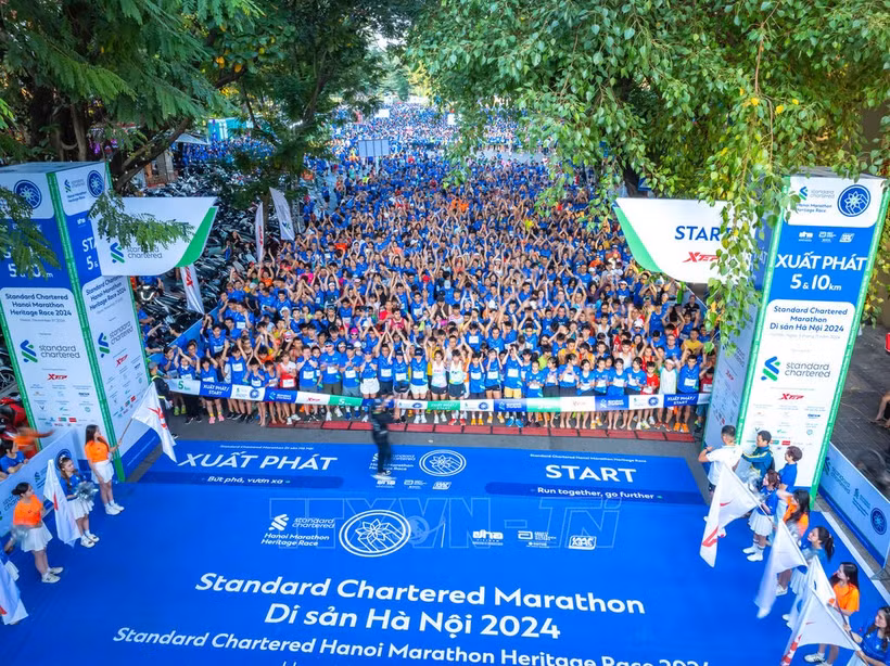 At the Standard Chartered Hanoi Heritage Marathon 2024 (Photo: The event organisers)