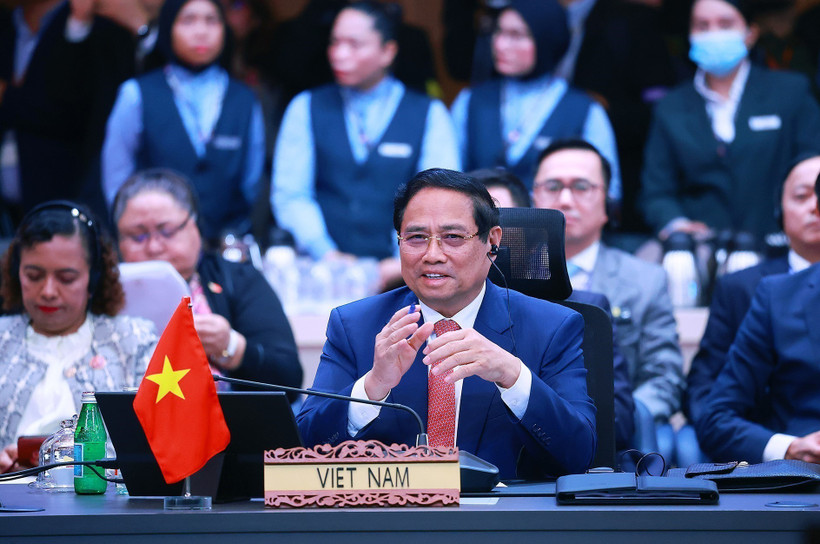 PM Pham Minh Chinh speaks at the summit (Photo: VNA)
