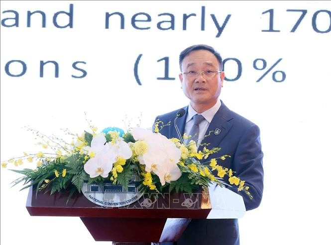 Deputy Minister of Public Security Pham The Tung speaks at the seminar on international cooperation in combating online fraud in Hanoi on October 25, 2025. (Photo: VNA)