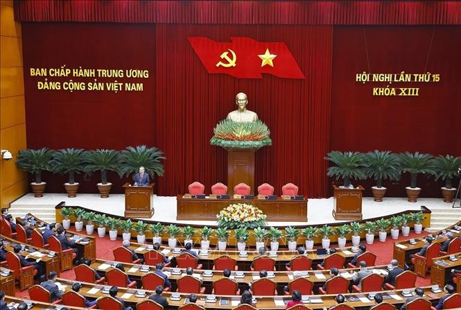 Party General Secretary To Lam delivers remarks at the closing session of the 15th plenum of the 13th Party Central Committee in Hanoi on December 23 (Photo: VNA)