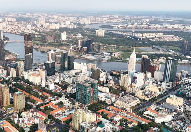 Ho Chi Minh City’s downtown area and the Thu Thiem peninsula, where the International Financial Centre is being developed. (Photo: VNA)