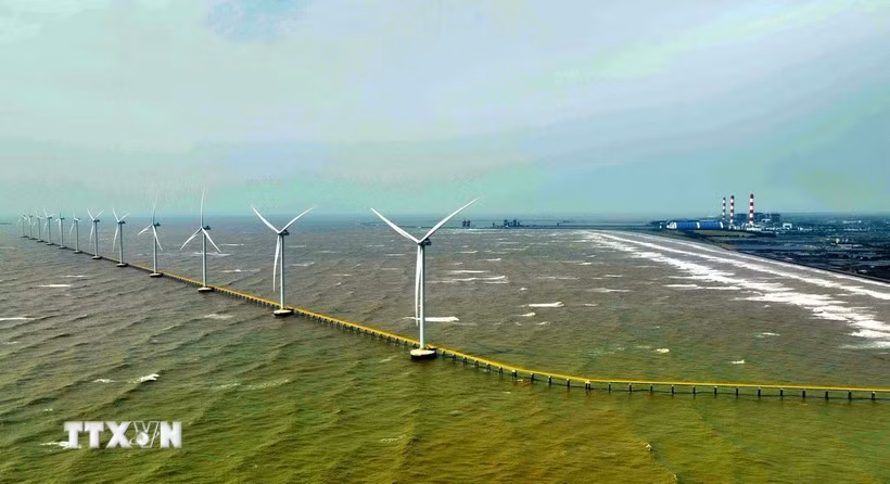 A view of a wind power plant in Tra Vinh (Photo: VNA)