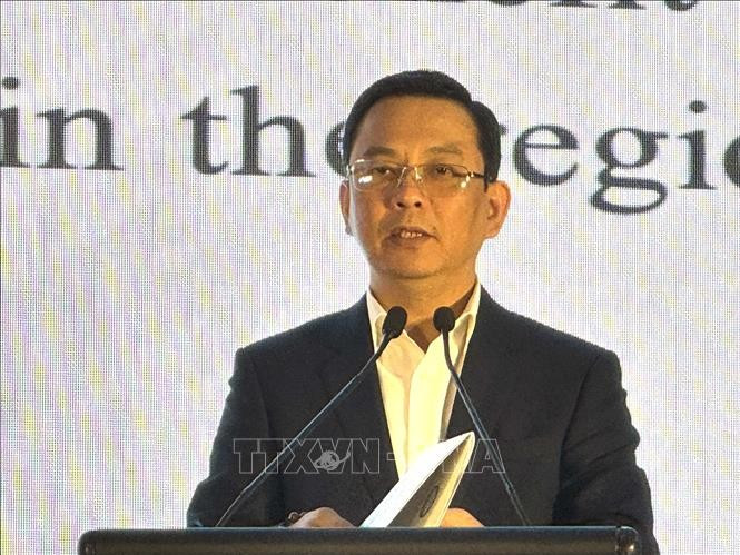 VUFO Vice President Dong Huy Cuong addresses the Vietnam – US Friendship Festival in Hanoi on November 23. (Photo: VNA)