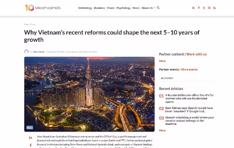 The story about Vietnam on siliconcanals.com (Photo: Screenshot)
