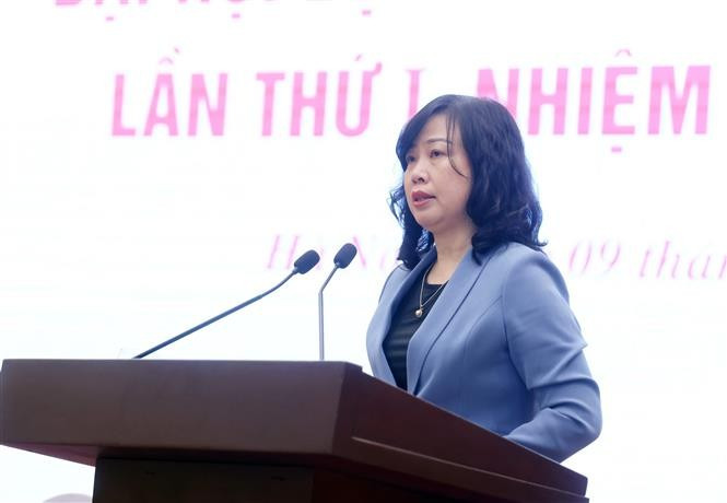 Minister of Health Dao Hong Lan speaks at a press conference in Hanoi on preparations for the first Congress of the Government’s Party Organisation for the 2025–2030 tenure. (Photo: VNA)