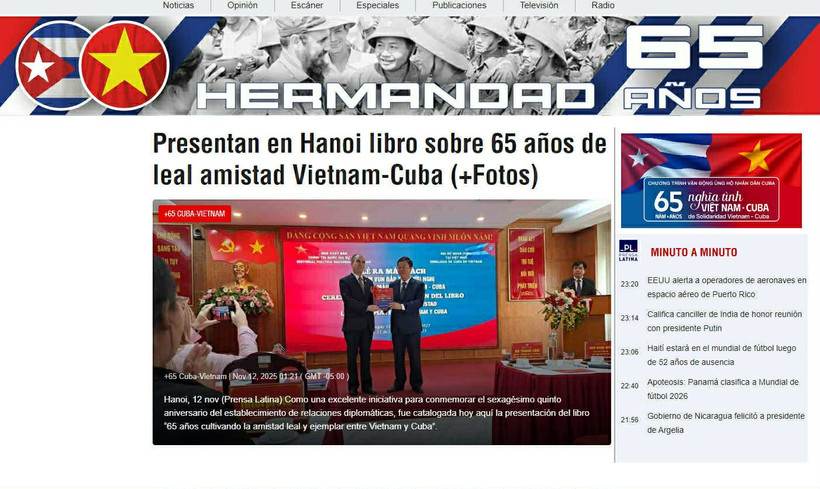 The Prensa Latina news agency launches column “Cuba-Vietnam: 65 Years of Fraternity" (Photo: VNA)