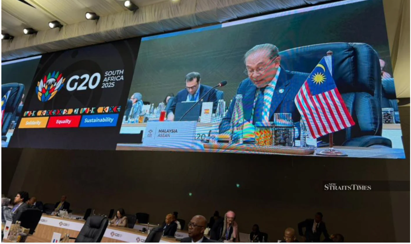 Malaysian Prime Minister Anwar Ibrahim speaks at the G20 Summit in South Africa. (Photo: nst.com.my)