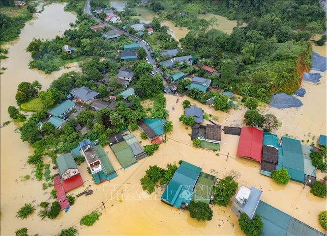 Widespread flooding in Tuyen Quang province (Photo: VNA)