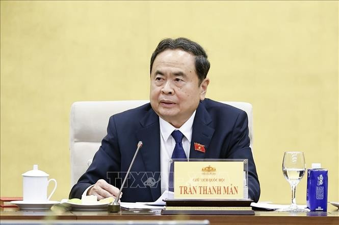 NA Chairman Tran Thanh Man speaks at the meeting (Photo: VNA)